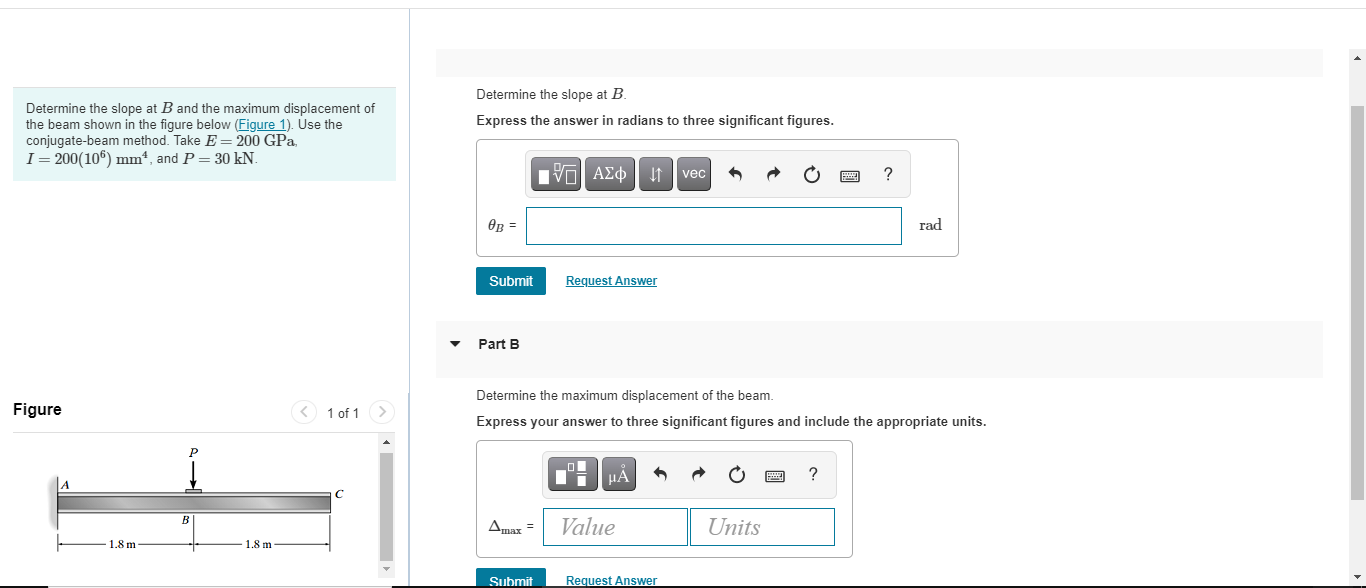 Solved Determine The Slope At B And The Maximum Displacement | Chegg.com