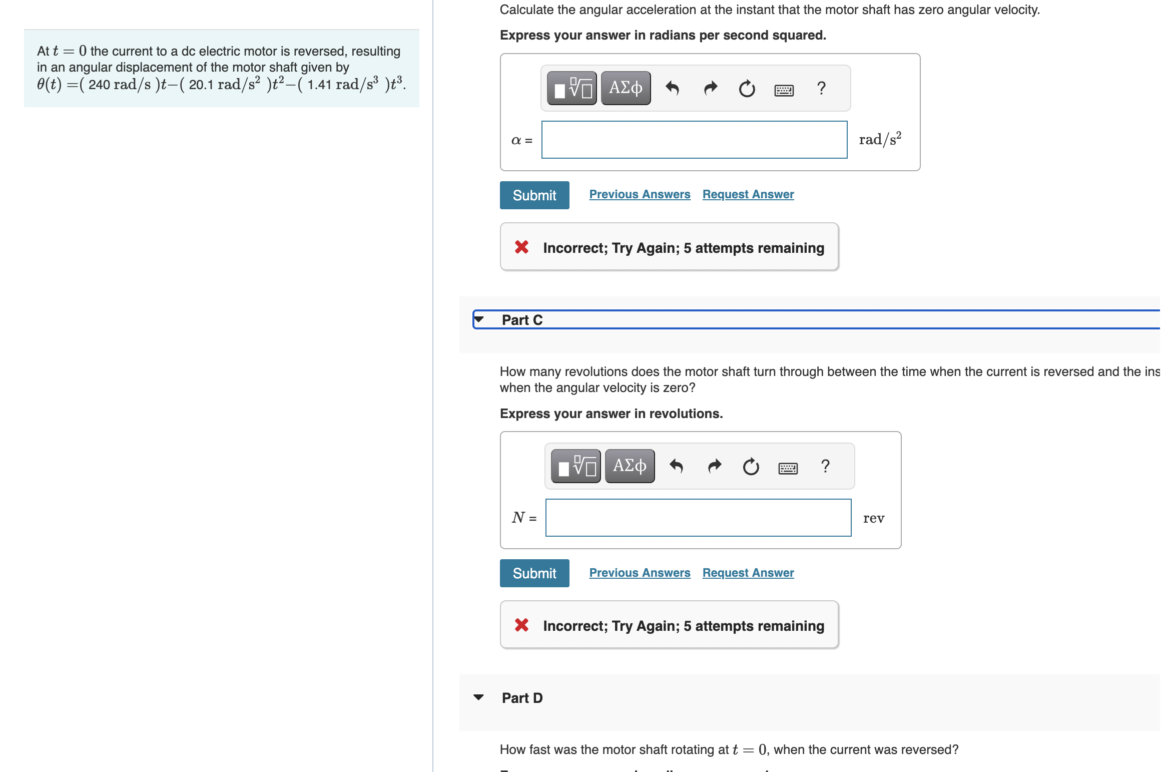 Solved Calculate the angular acceleration at the instant | Chegg.com