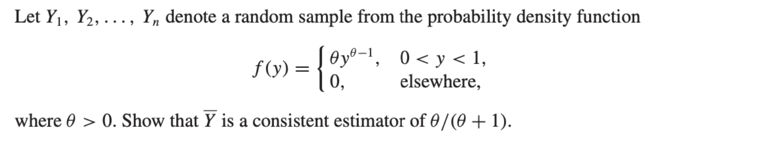 Solved Let Y, Y2, ..., Yn denote a random sample from the | Chegg.com