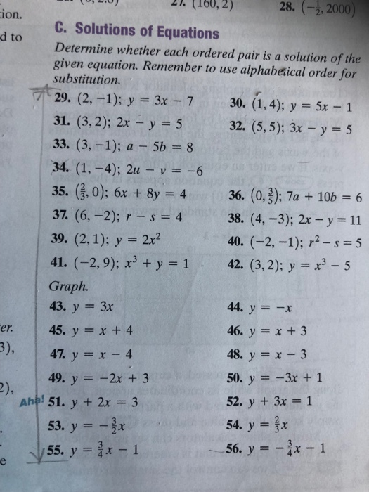 Solved . 160,2)28. ( ion. C. Solutions of Equations | Chegg.com