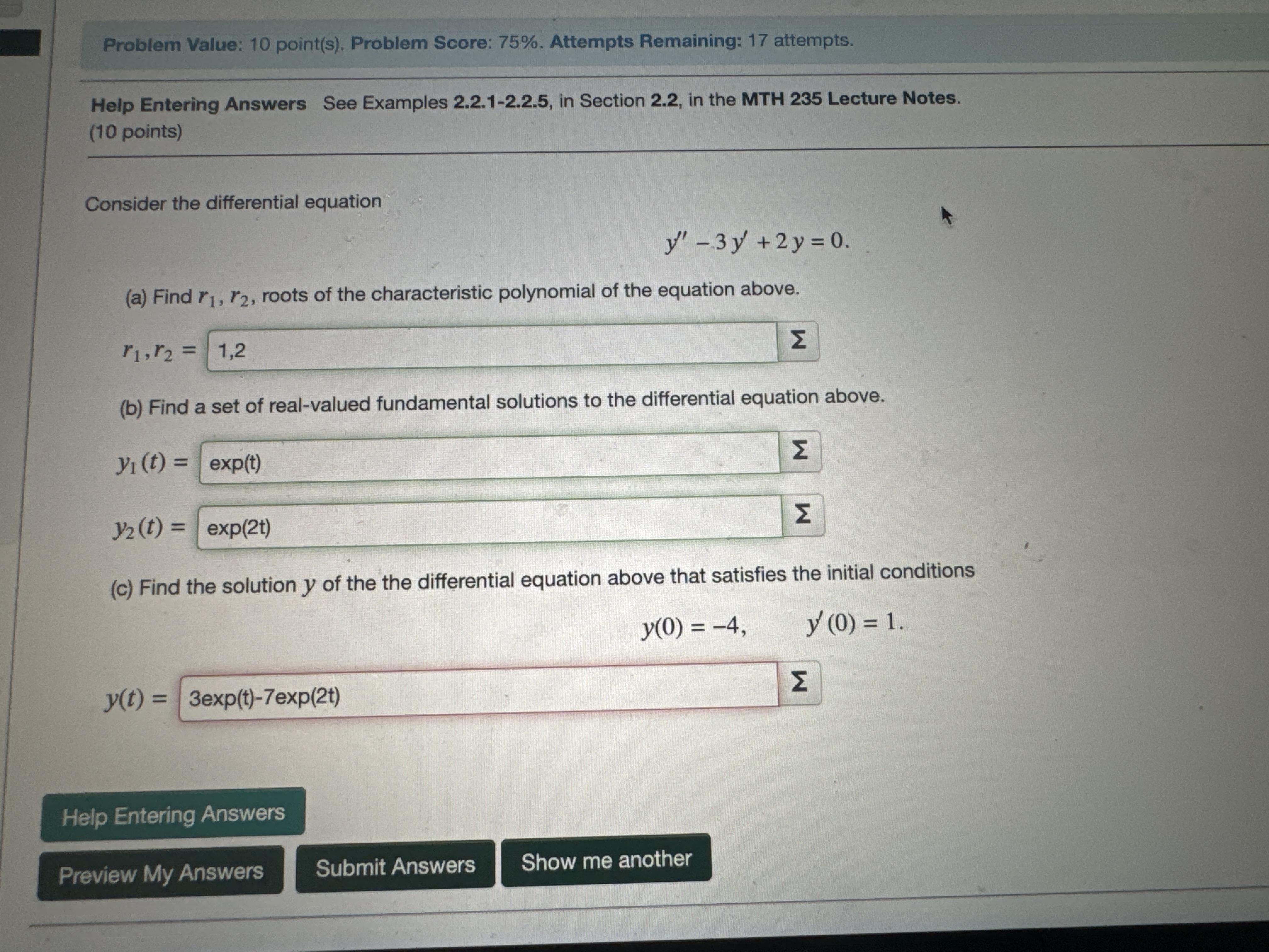 Solved Problem Value: 10 point(s). Problem Score: 75%. | Chegg.com