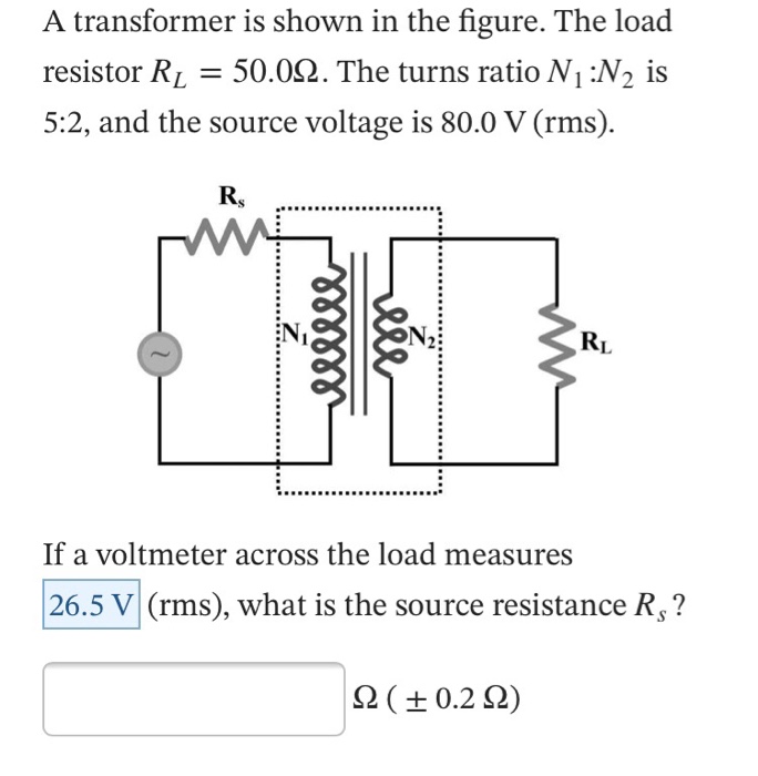 Solved A transformer is shown in the figure. The load