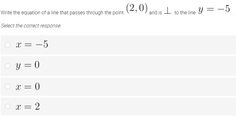 Solved Write the equation of a line that passes through the | Chegg.com