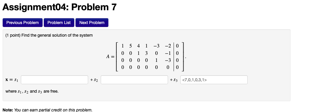 Solved Assignment04: Problem 7 Previous Problem Problem List | Chegg.com