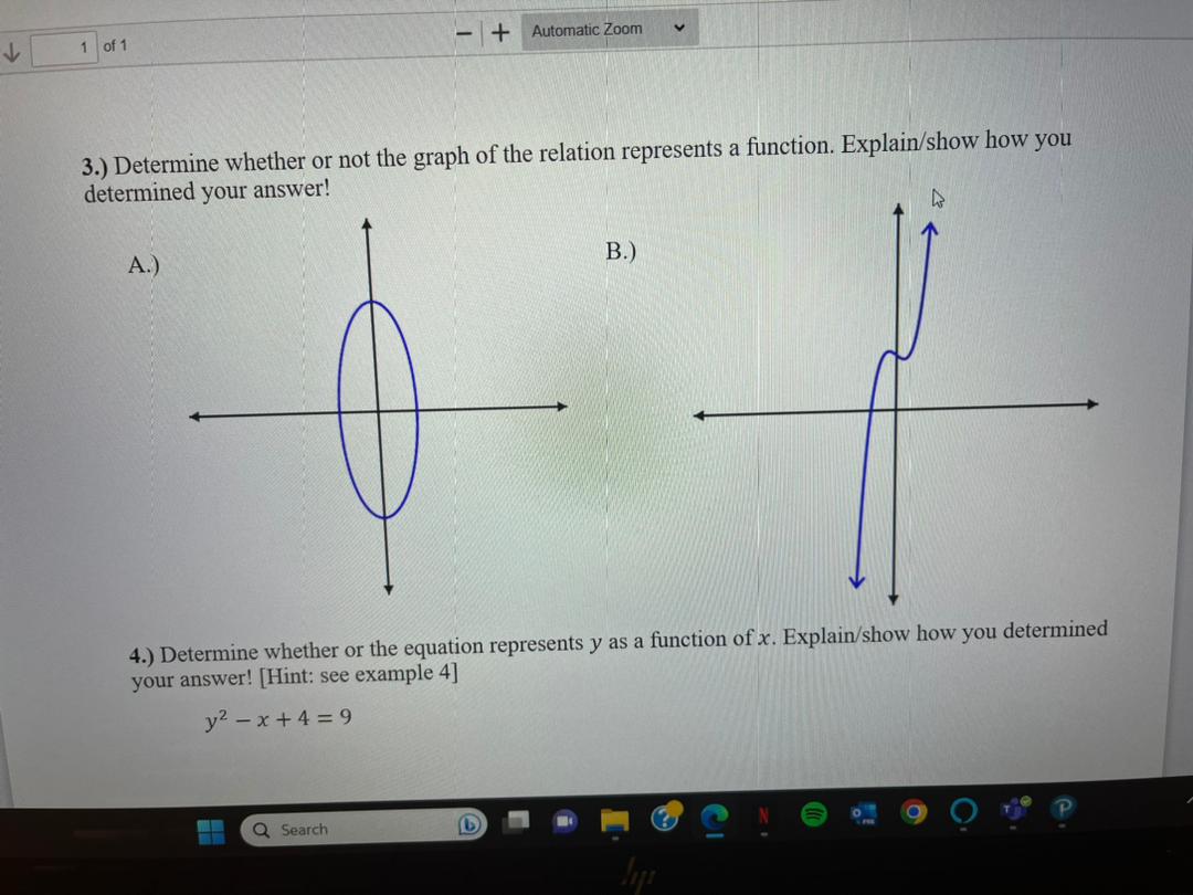 Solved 3.) Determine Whether Or Not The Graph Of The | Chegg.com