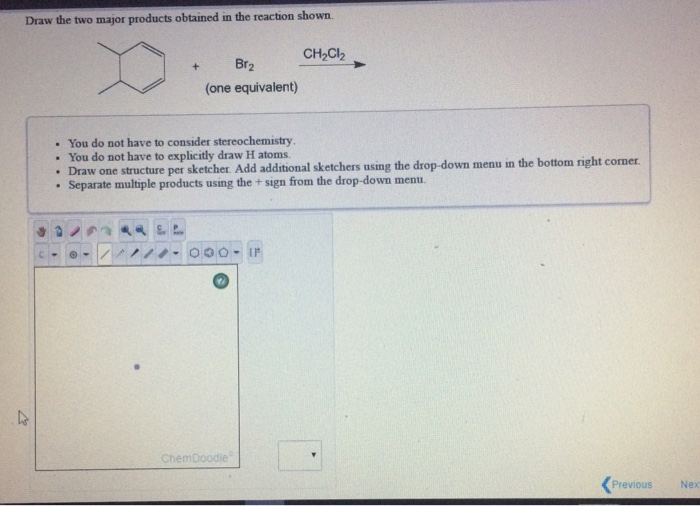 Solved Draw the two major products obtained in the reaction