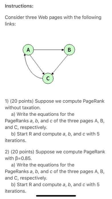 Instructions: Consider Three Web Pages With The | Chegg.com