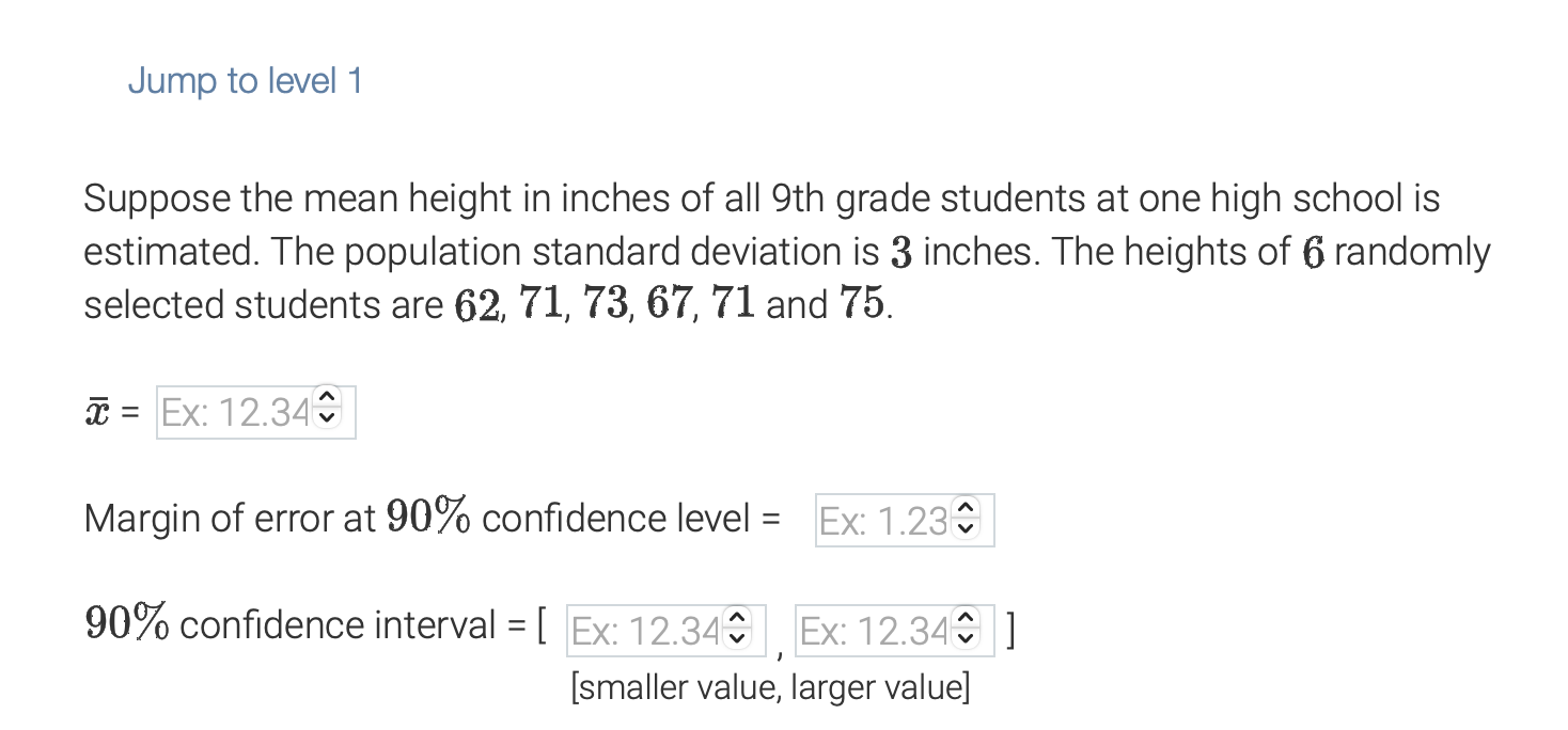 Solved Suppose the mean height in inches of all 9th grade