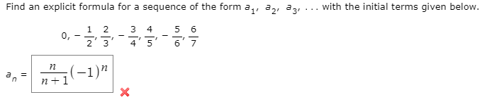 Solved Find an explicit formula for a sequence of the form | Chegg.com