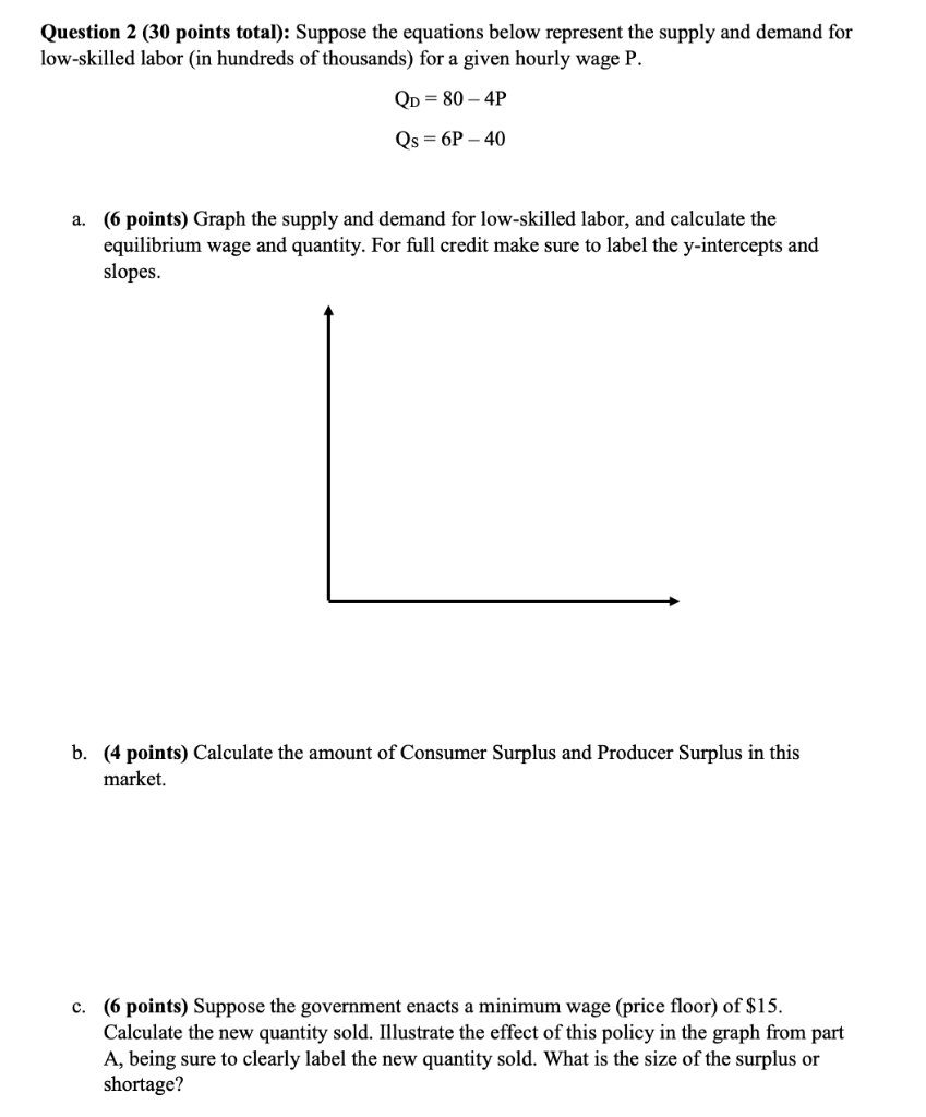 Solved Question 2 (30 points total): Suppose the equations | Chegg.com