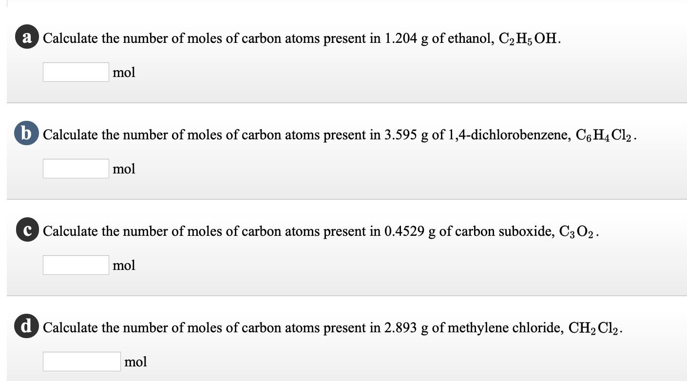 Solved a Calculate the number of molecules present in 4.25 | Chegg.com