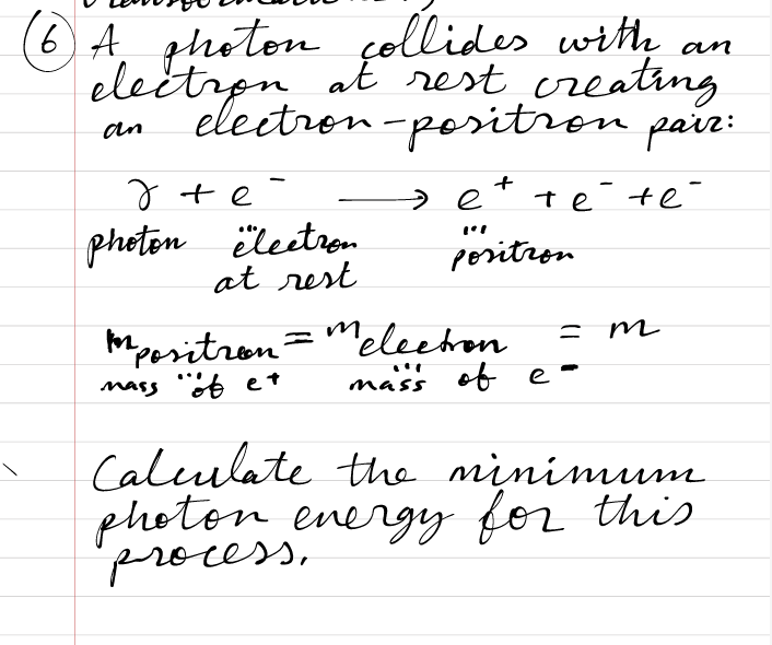 Solved (6) A photon collides with an electron at rest | Chegg.com