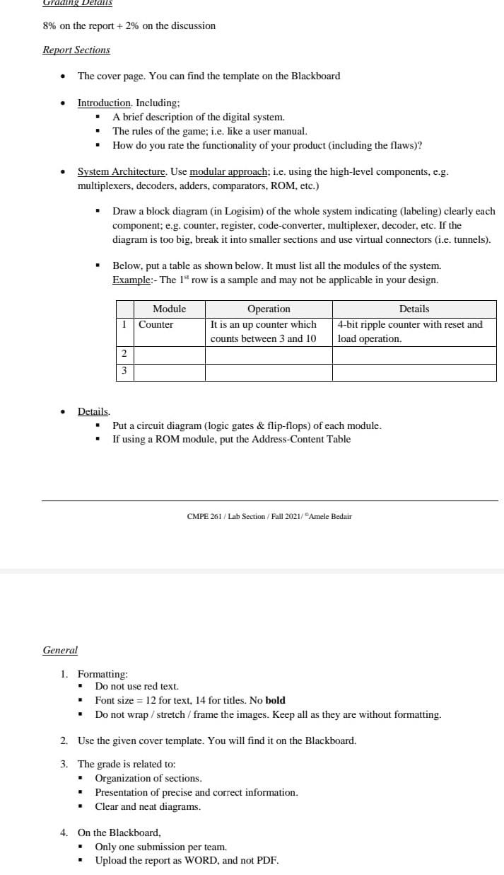 Solved 8% on the report + 2% on the discussion Report | Chegg.com