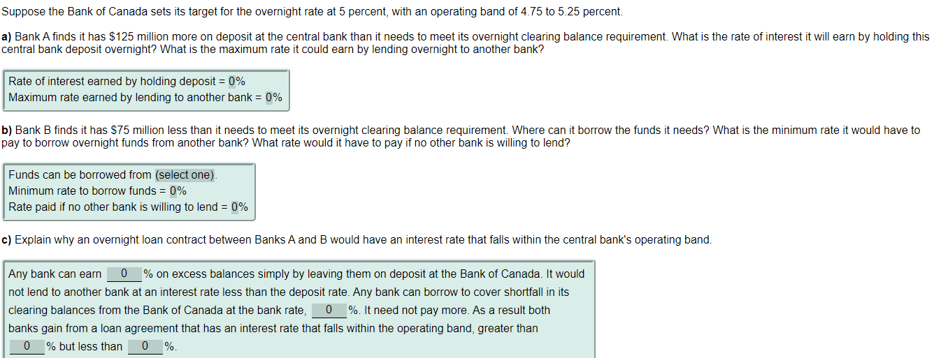 Solved Suppose The Bank Of Canada Sets Its Target For The | Chegg.com