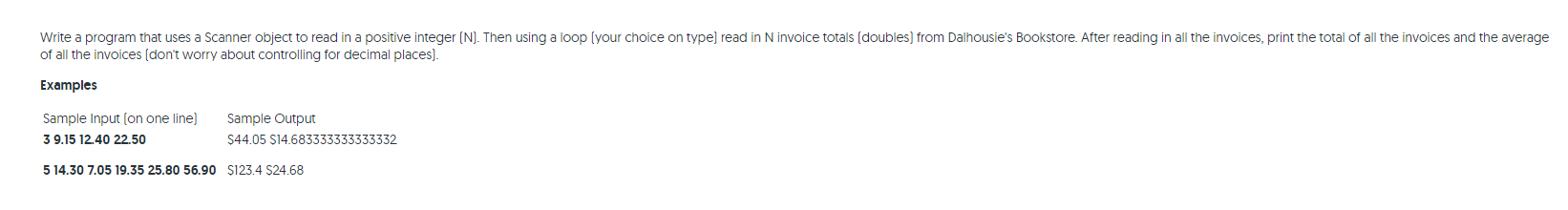 Solved Write a program that uses a Scanner object to read in | Chegg.com