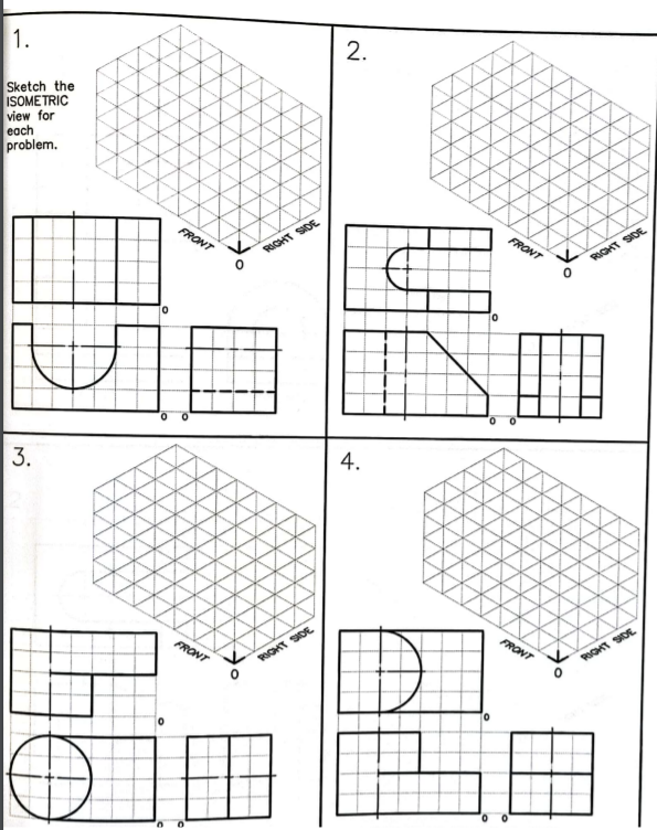 Solved 1. 2. Sketch the ISOMETRIC view for each problem. V | Chegg.com