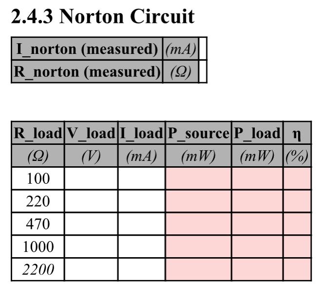 Solved 2.4.3 Norton Circuit Norton's Theorem Norton Theorem | Chegg.com