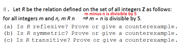 Solved 8. Let R Be The Relation Defined On The Set Of All | Chegg.com