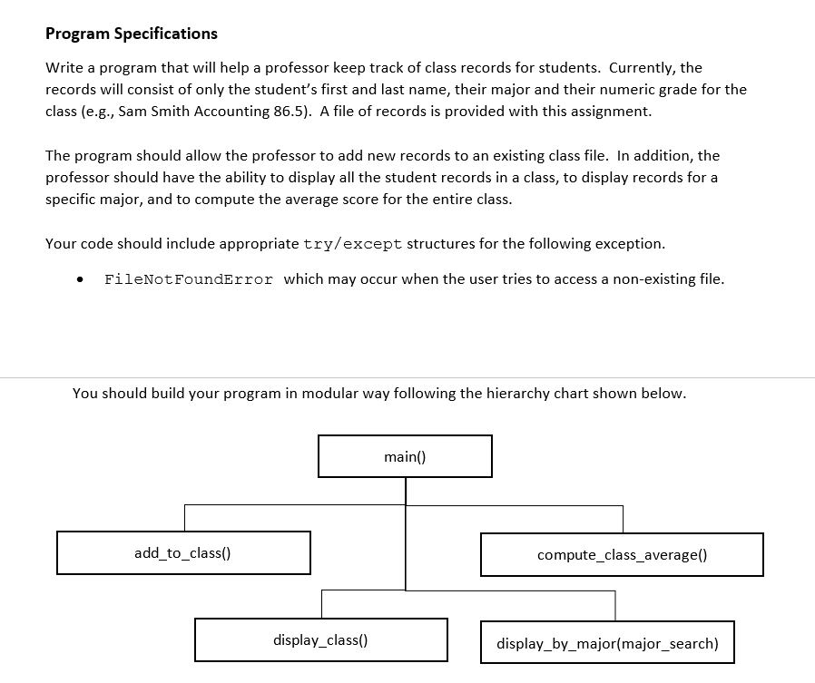 Solved Program Specifications Write a program that will help | Chegg.com
