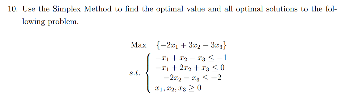 Solved [Optimization] ﻿Use the Simplex Method to find the | Chegg.com