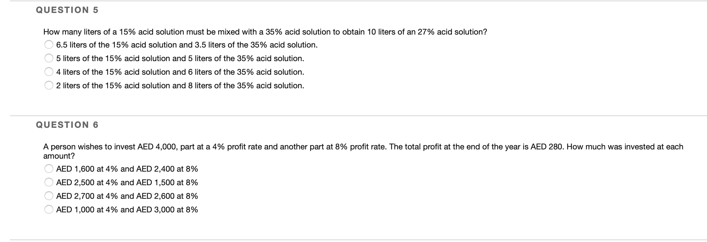 Solved How Many Liters Of A 15\% Acid Solution Must Be Mixed | Chegg ...