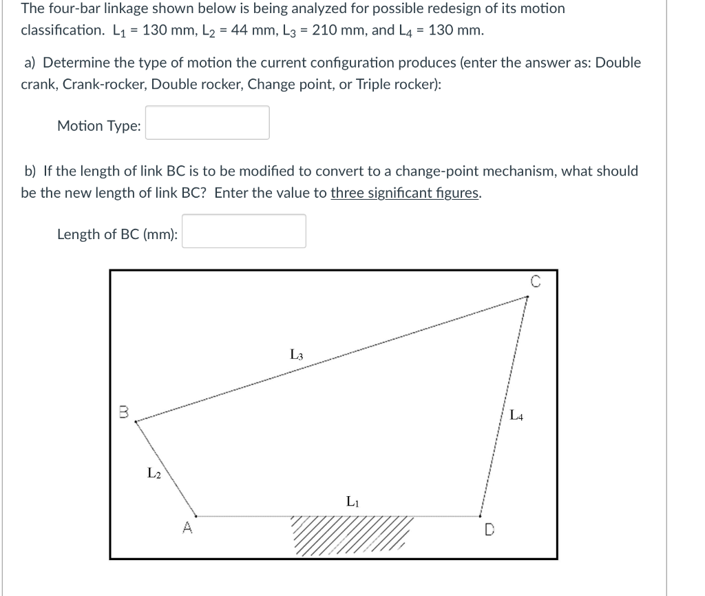 Solved The four-bar linkage shown below is being analyzed | Chegg.com