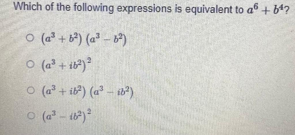 Solved Which Of The Following Expressions Is Equivalent To | Chegg.com