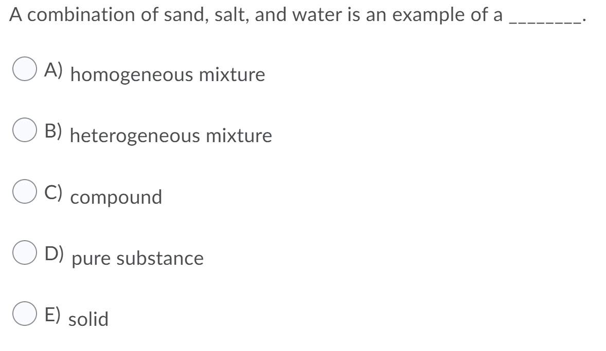 salt water is an example of mixture