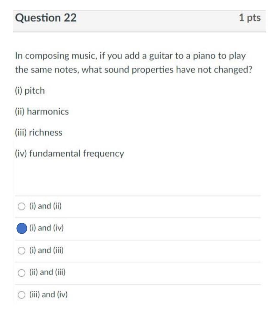 Solved Question 22 1 pts In composing music, if you add a | Chegg.com