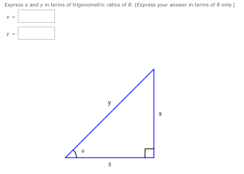 Solved Express \\( x \\) and \\( y \\) in terms of | Chegg.com