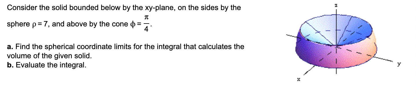 Solved Consider the solid bounded below by the xy-plane, on | Chegg.com