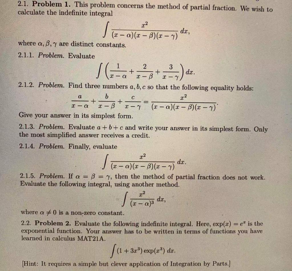 Solved 2.1. Problem 1. This problem concerns the method of | Chegg.com