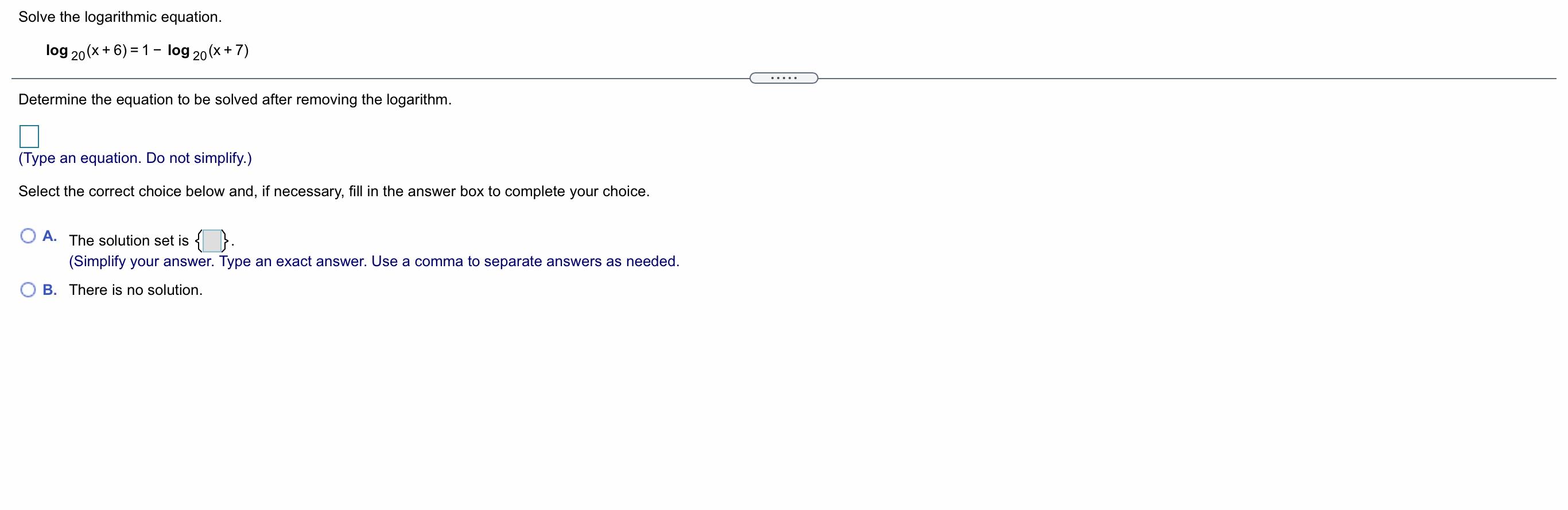 solved-solve-the-logarithmic-equation-log-20-x-6-1-chegg