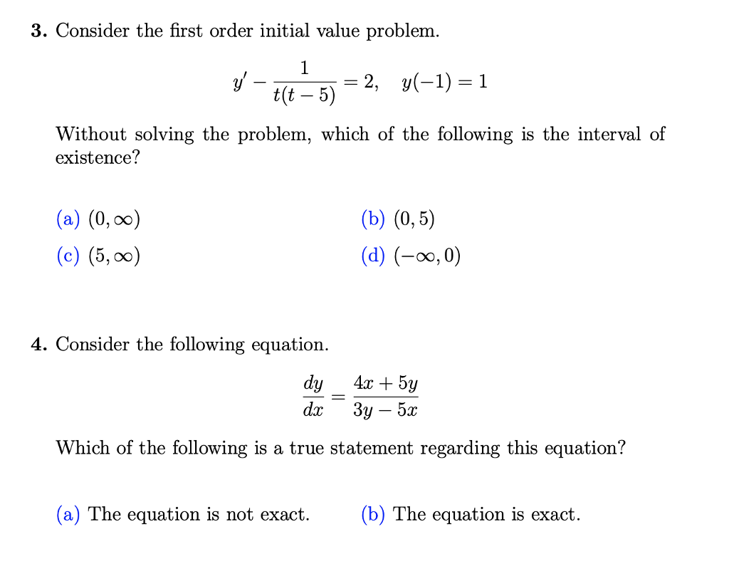 Solved 3. Consider the first order initial value problem = | Chegg.com