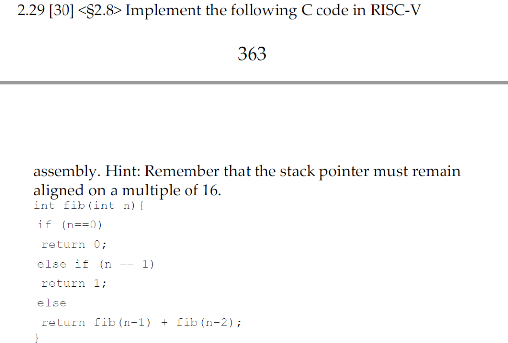 2.29 [30] Implement the following C code in | Chegg.com