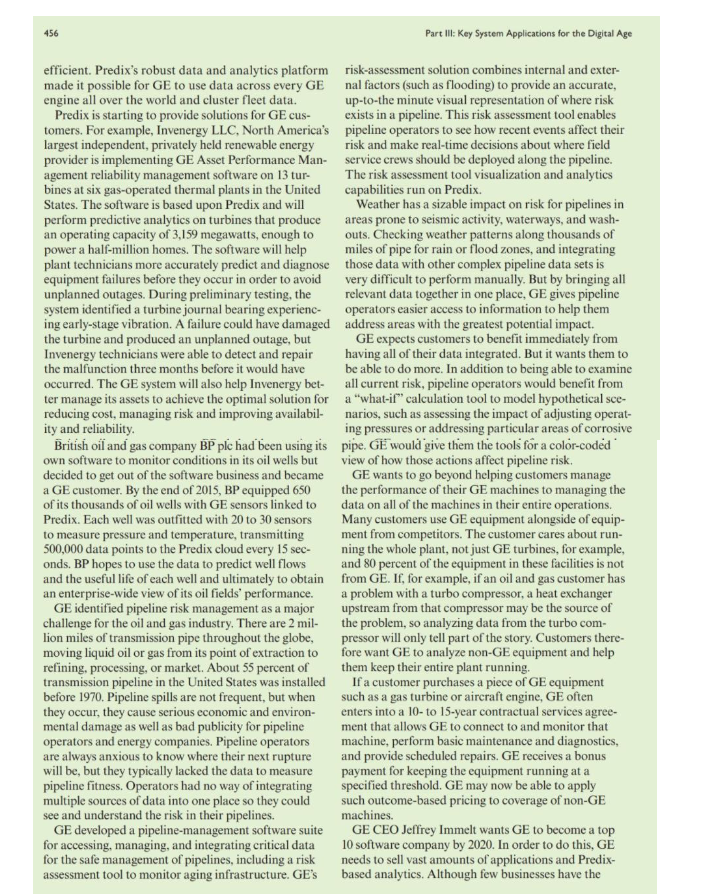 Solved BUSINESS PROBLEM-SOLVING CASE GE Bets on the Internet | Chegg.com