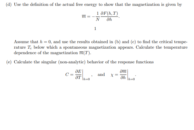 Solved 1. * The Ising model of magnetism 2+4+2+3+2 Points | Chegg.com