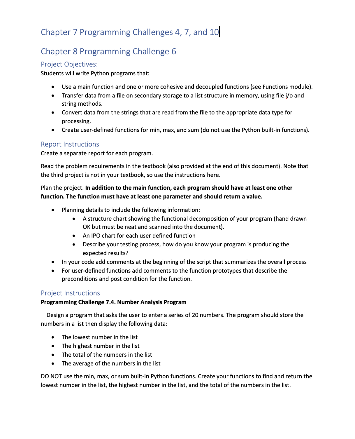 Solved Chapter 7 Programming Challenges 4, 7, and 10 Chapter | Chegg.com
