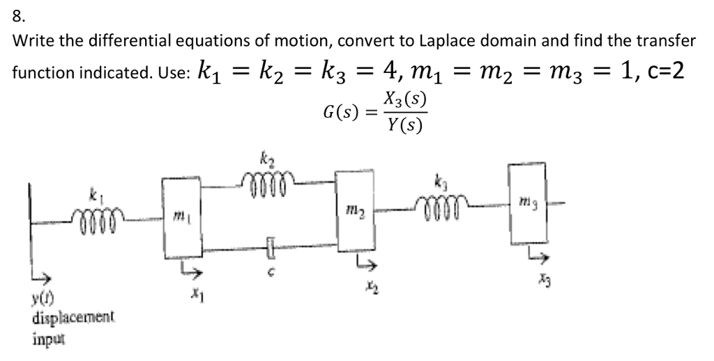 Solved 8. Write the differential equations of motion,