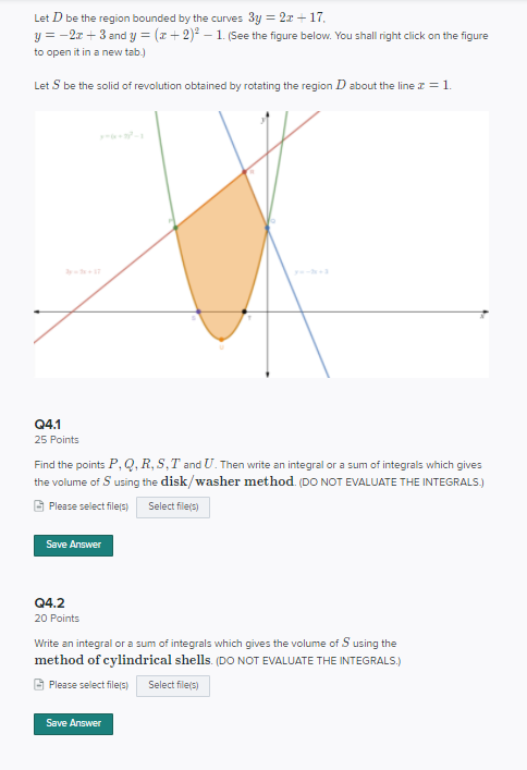 Solved Let D be the region bounded by the curves 3y = 27 | Chegg.com