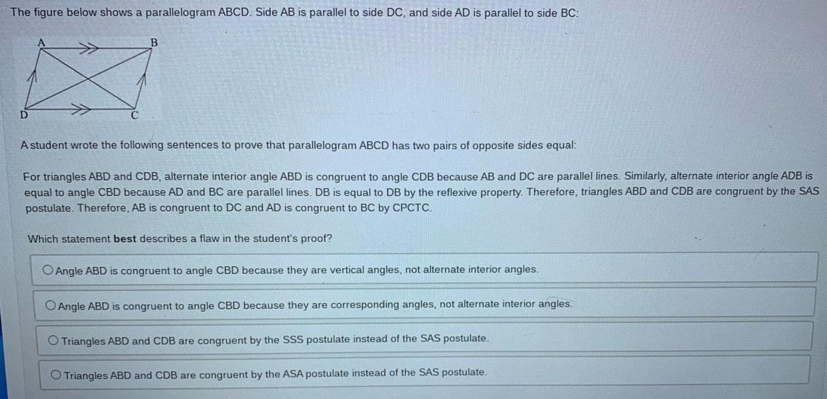 Solved The Figure Below Shows A Parallelogram ABCD. Side AB | Chegg.com