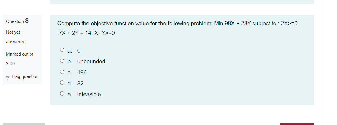 Solved Question 8 Compute the objective function value for | Chegg.com