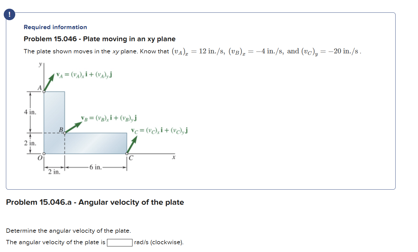 Solved !Required informationProblem 15.046-Plate moving | Chegg.com