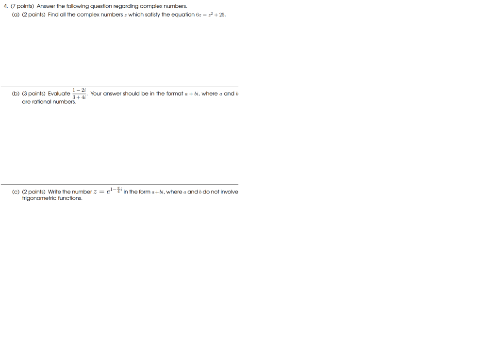 Solved 4. (7 points) Answer the following question regarding | Chegg.com
