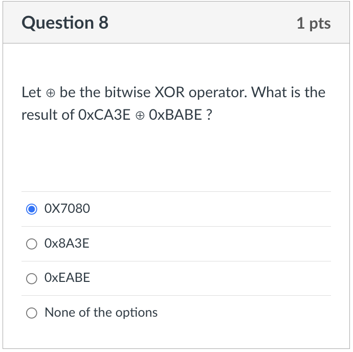 Solved Let ⊕ Be The Bitwise XOR Operator. What Is The Result | Chegg.com