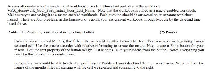 Solved Answer all questions in the single Excel workbook | Chegg.com
