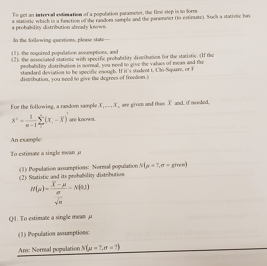 Solved To get an interval estimation of a population | Chegg.com
