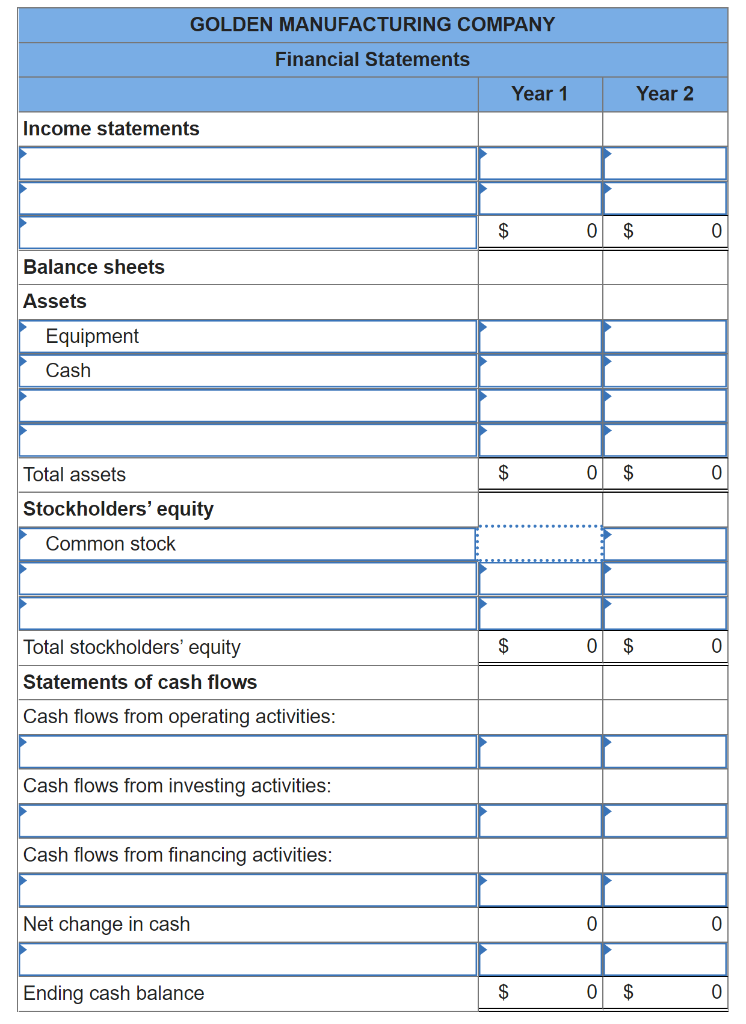 Solved Golden Manufacturing Company started operations by | Chegg.com
