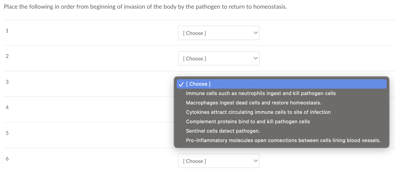 Place The Following In Order From Beginning Of 