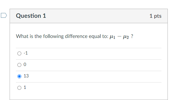 Solved Question 1 1 pts What is the following difference | Chegg.com
